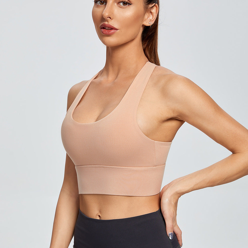 Shockproof Cross Back Running Workout Vest Women Push up High Strength Sports Yoga Bra Crisscross