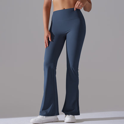Classic Solid Color Bell Bottom Pants Yoga Pants Women Slim Fit Hip High Waist Elastic Training Wide Leg Pants Fitness Pants