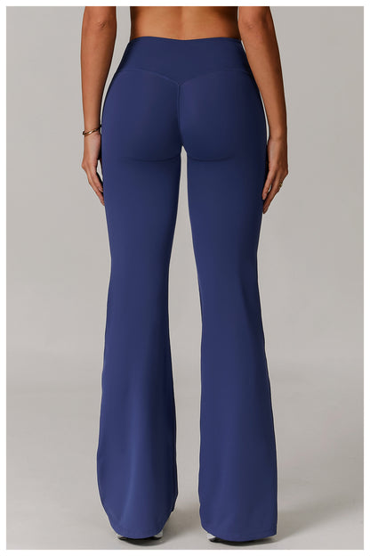 Sollinarry Skinny Yoga Pants Women Slightly Wide Leg Running Exercise Pants High Waist Workout Bell Bottom Pants