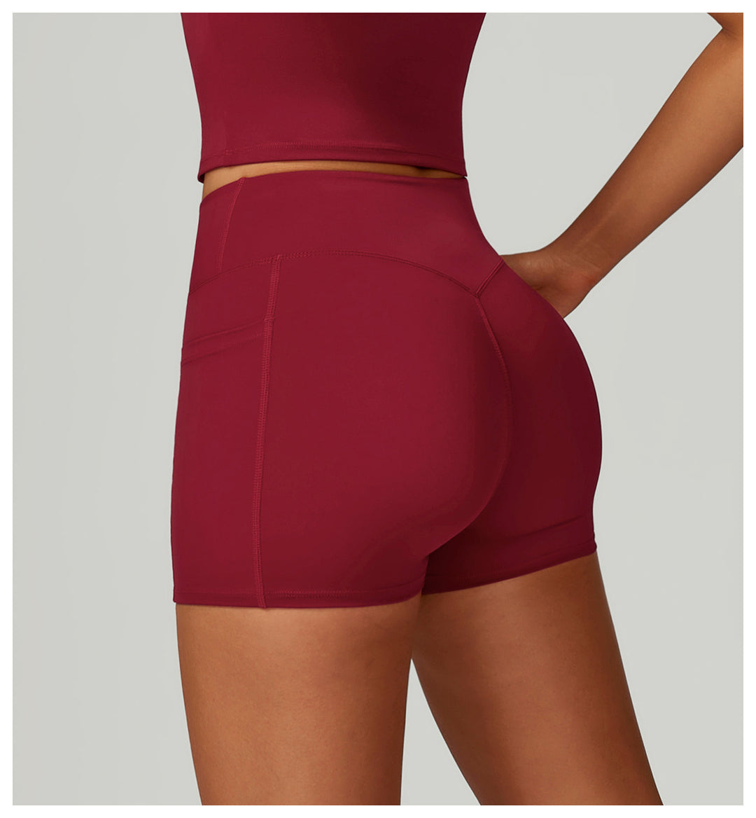 Sollinarry Nude Feel High Waist Yoga Shorts Cross Waist Skinny Yoga Pants Outdoor Running Cycling Sports