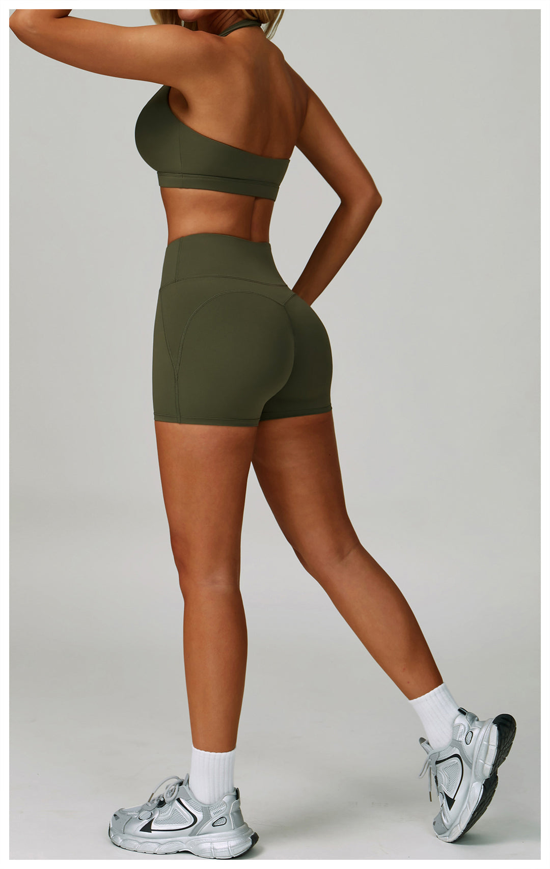 Sollinarry Cloud Sense High Waist Yoga Shorts Quick Dry Hip Raise Belly Wrap Shorts Outdoor Running Sports Fitness Shorts