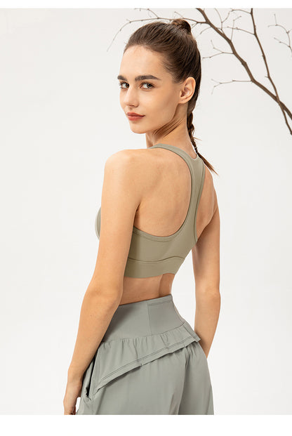 Front Zipper Sports Underwear Naked Women Sense Yoga Training Vest Shockproof Push up Running Workout Bra