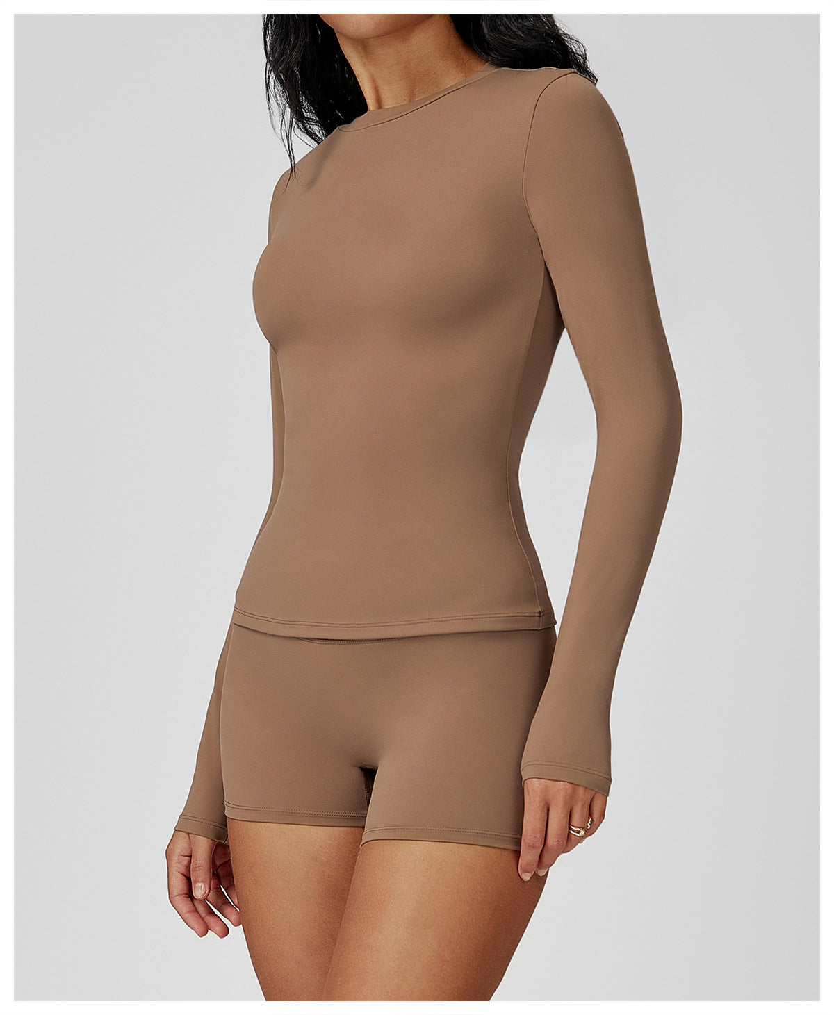 Long Sleeve Yoga Clothes round Neck Slim Fitness Clothes Outdoor Running Sport Long Sleeve T shirt