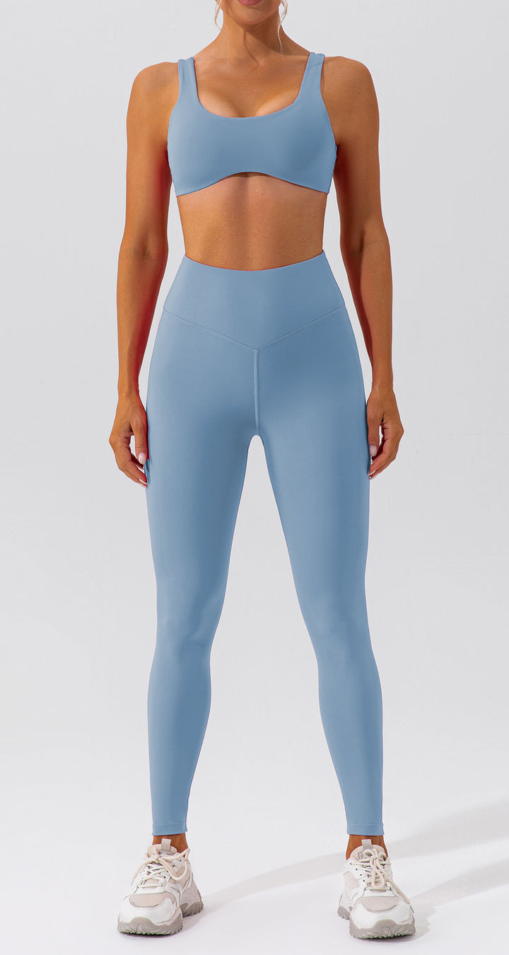 Nude Feel Hip Lifting Yoga Suit Women Quick Drying Running Sports Back Shaping Fitness Suit