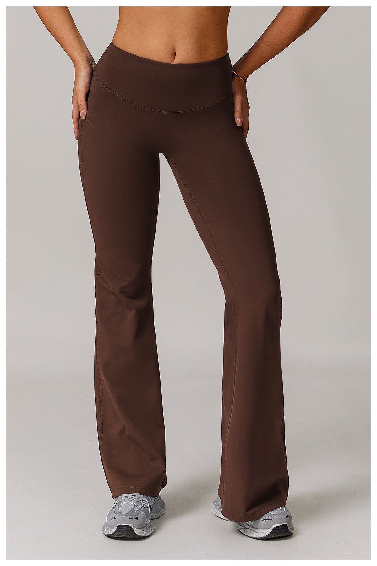 Sollinarry Skinny Yoga Pants Women Slightly Wide Leg Running Exercise Pants High Waist Workout Bell Bottom Pants