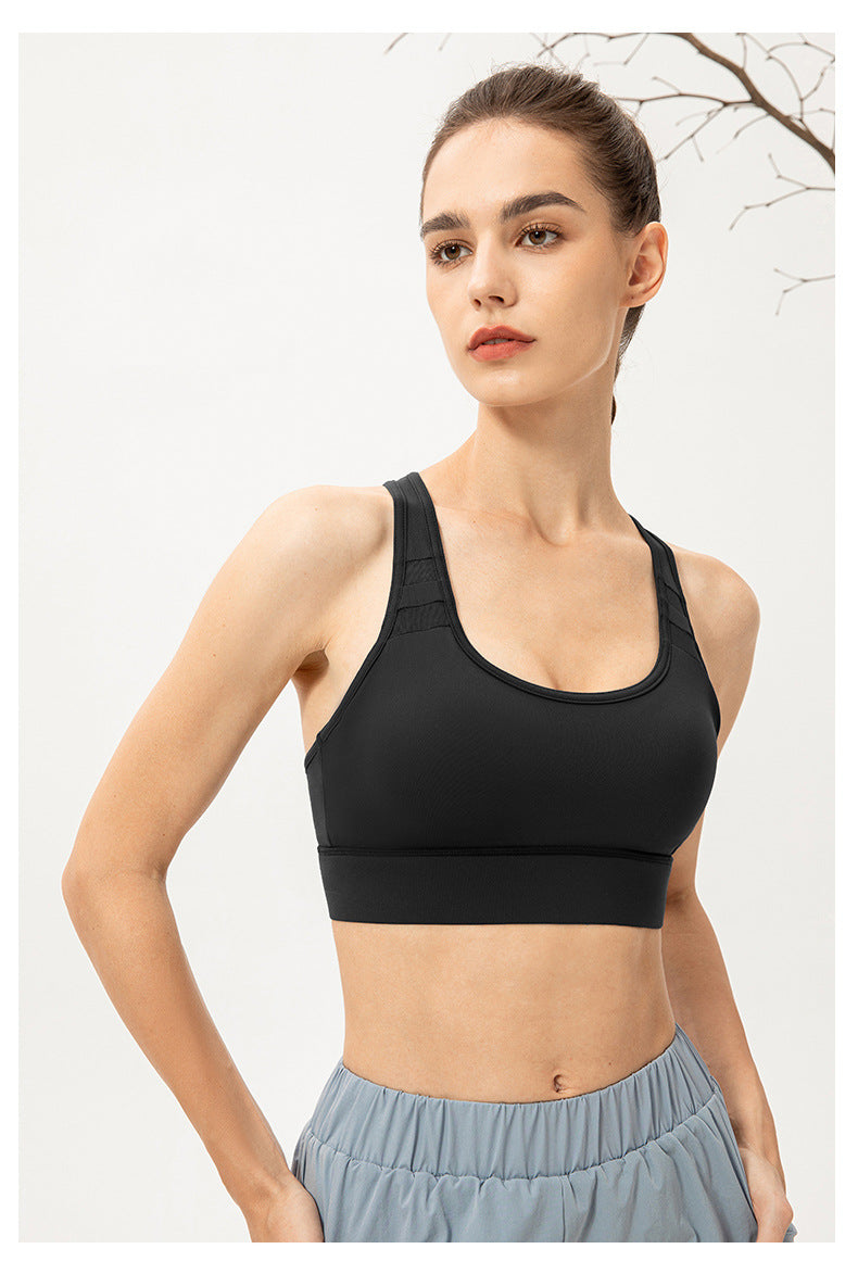 One Piece High Strength Yoga Bra Women Buckle Adjustable Sports Vest Shockproof Running Workout Underwear