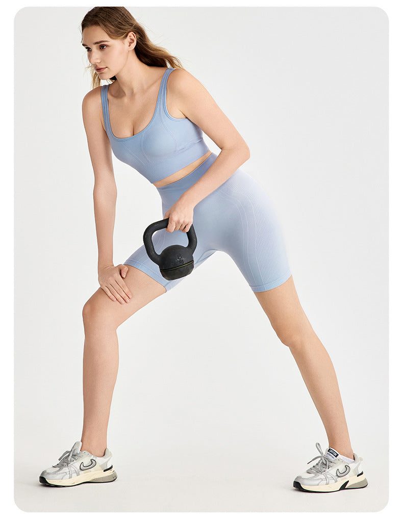 Seamless Weaving Seamless Sports Shorts Women High Waist Hip Lift Casual Pants Slimming Tight Running Yoga Short Length Pants