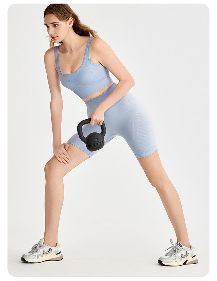 Seamless Weaving Seamless Sports Shorts Women High Waist Hip Lift Casual Pants Slimming Tight Running Yoga Short Length Pants