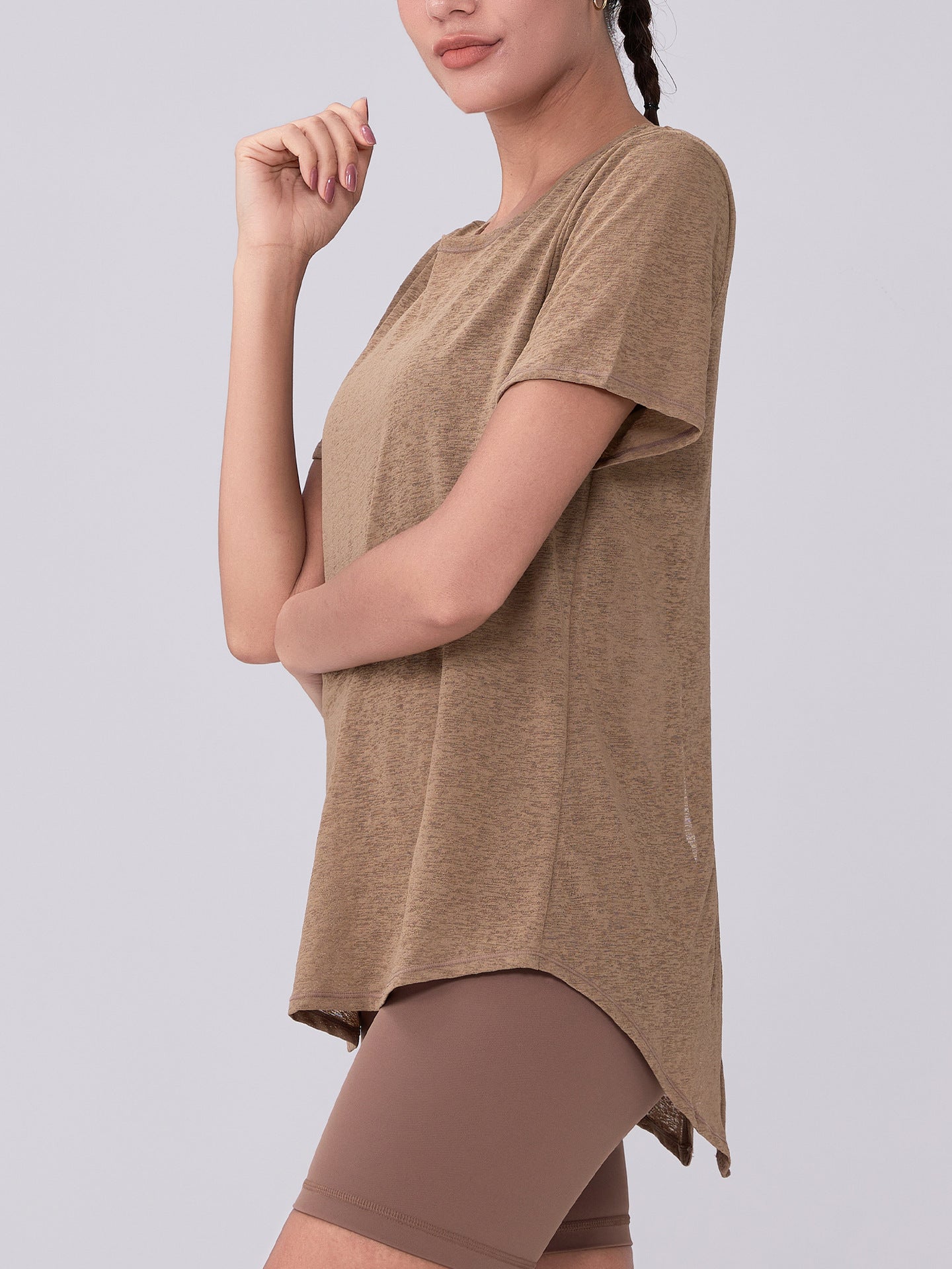 Spring Summer High-Grade Casual Slimming Yoga Jacket Loose Breathable Sports Blouse Hollow Out Cutout out Beauty Back Women Yoga Clothes