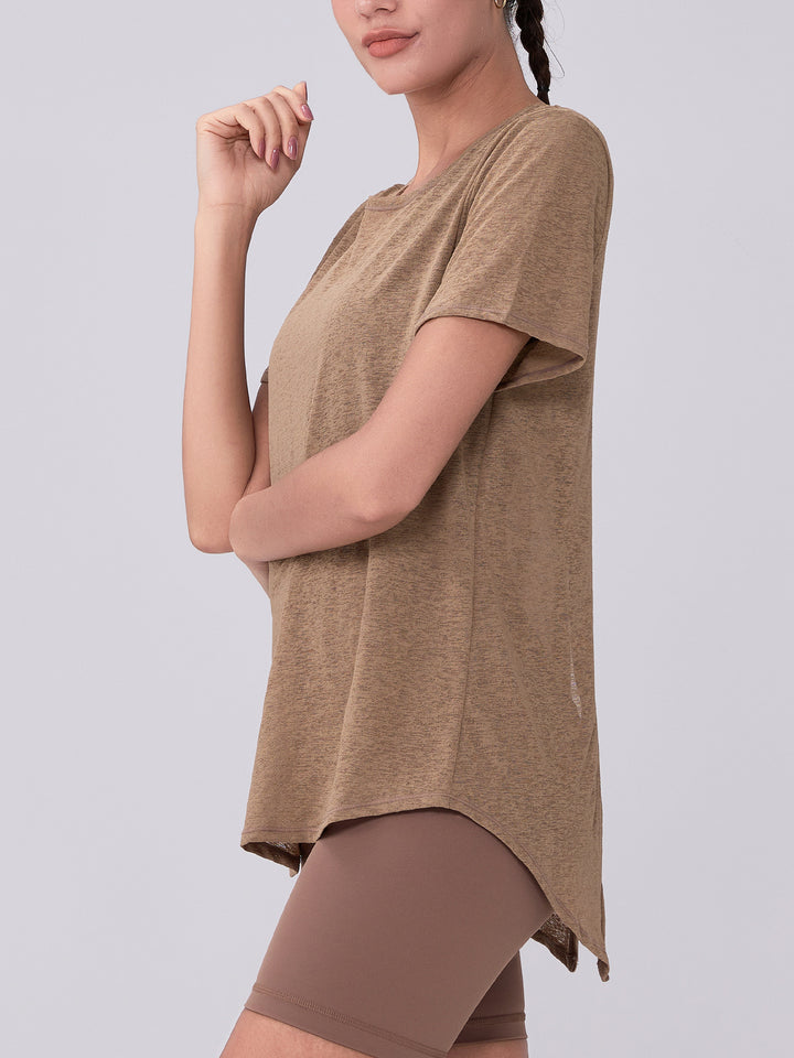 Spring Summer High-Grade Casual Slimming Yoga Jacket Loose Breathable Sports Blouse Hollow Out Cutout out Beauty Back Women Yoga Clothes