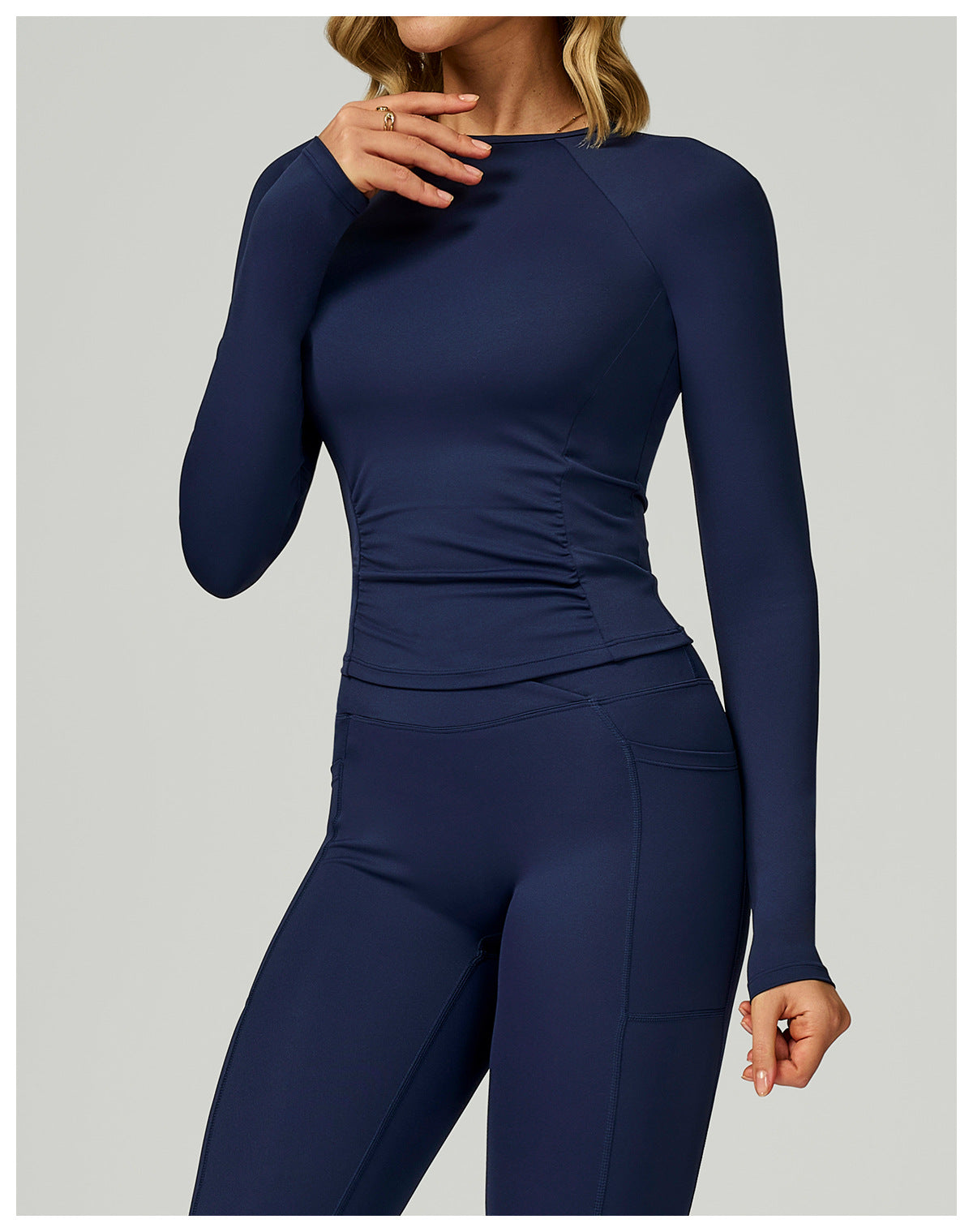 Yoga Long Sleeve Slim Fitting Belly Contracting High Sense Sports Top Outdoor Running Fitness Clothes