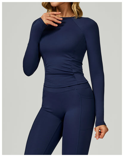 Yoga Long Sleeve Slim Fitting Belly Contracting High Sense Sports Top Outdoor Running Fitness Clothes