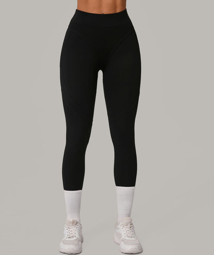 Autumn Sand High Waist Hip Lift Brushed Yoga Pants Running Quick Drying Fitness Pants Waist Slimming Hip Tight Sports Pants