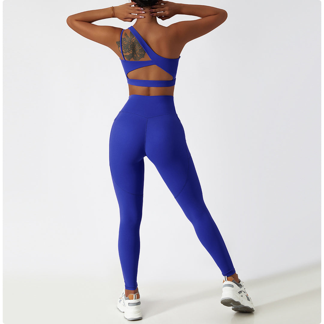 Sollinarry Breathable Cloud Feeling High Waist Hip Lift Yoga Pants Outer Wear Pocket Tight Exercise Running Pants Drying Fitness Pants