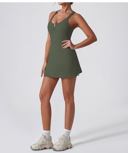 Nude Feel Anti Exposure Basic Sports Dress Summer Outdoor Golf Vest Yoga Tennis Dress
