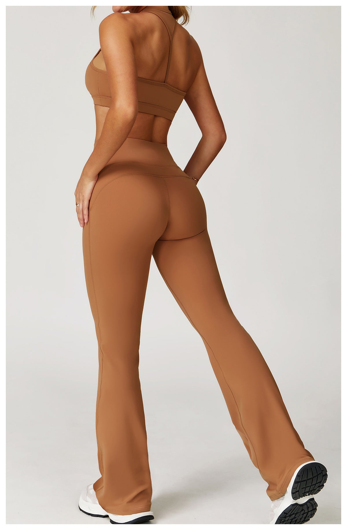 Sollinarry Nude Feel Casual Flared Pants Wide Leg Slimming Bootcut Pants Outdoor Running Exercise Workout Pants