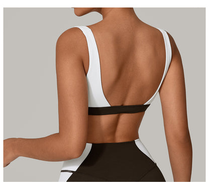 Wide Shoulder Strap Sports Underwear Shockproof Running Push up Yoga Clothes Training Vest Beauty Back Fitness Bra