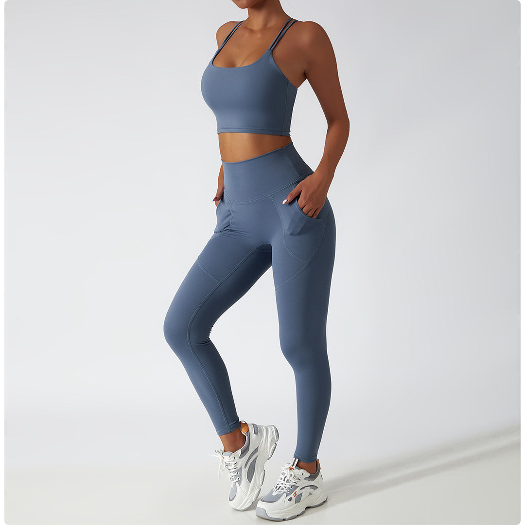 Yoga Suit Summer Breathable Training Sports Suit Women High Waist Hip Lift Running Fitness Clothes