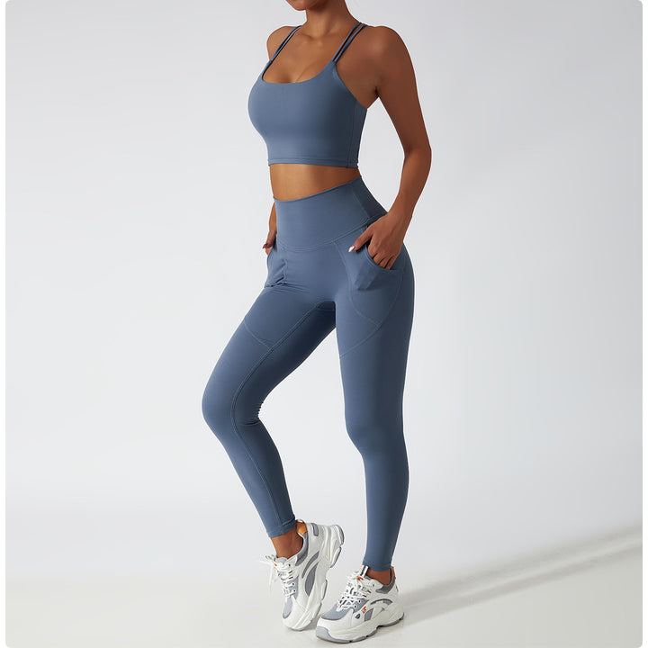 Yoga Suit Summer Breathable Training Sports Suit Women High Waist Hip Lift Running Fitness Clothes
