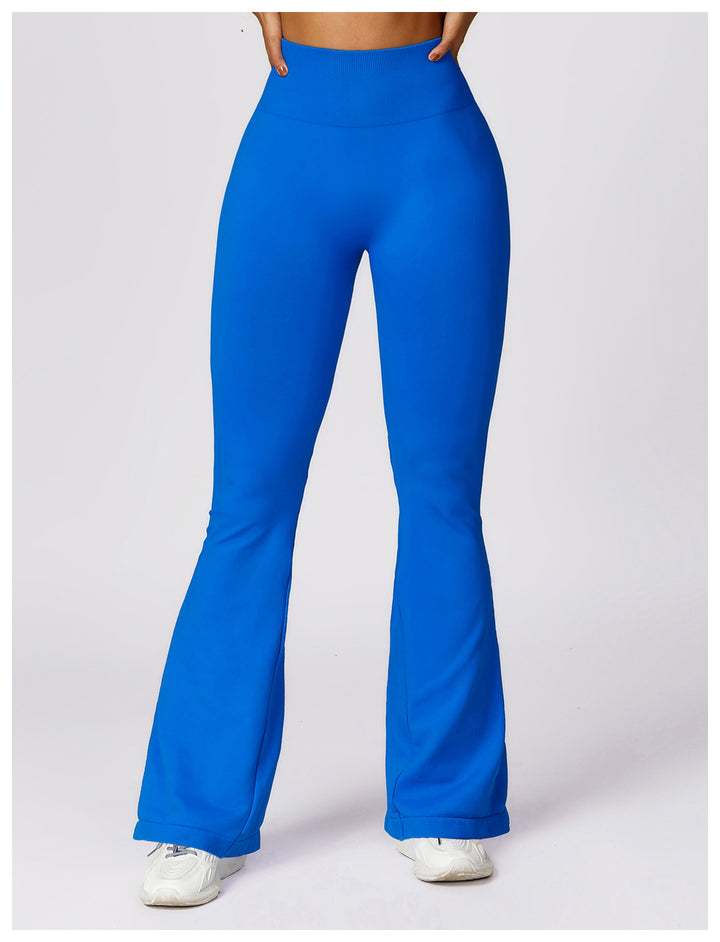 Sollinarry Wide Leg Tight Seamless Hip Lifting Yoga Bell Bottom Pants Abdominal-Shaping High Waist Bootcut Casual Sports Pants
