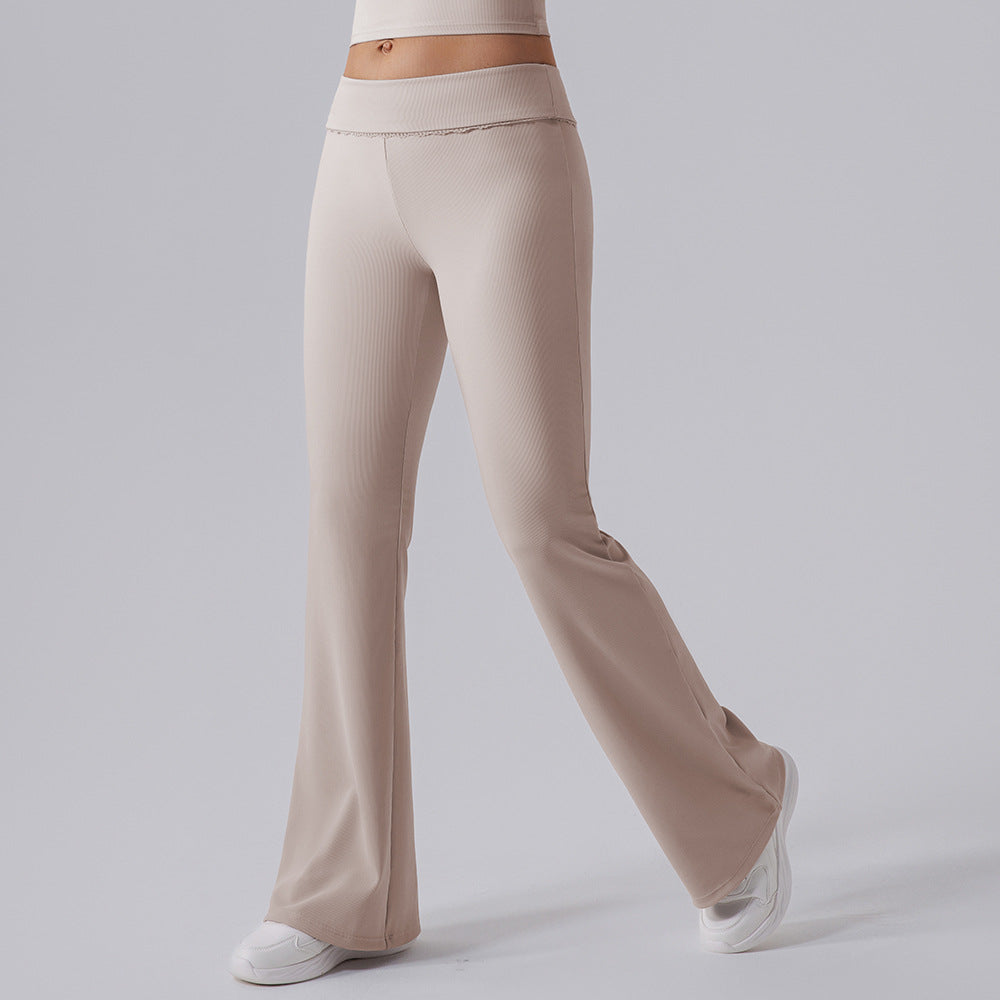 High Waist Tight Yoga Bell Bottom Pants Wide Leg Outerwear Bell-Bottom Pants Women Hip Lifting Casual Fitness Running Workout Pants