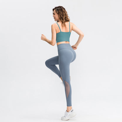 Yoga Vest with Chest Pad Women Fitness Exercise Breathable Yoga Clothes Spaghetti Strap Camisole Top