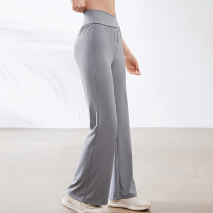 Yoga Wide Leg Pants Sports Flared Pants High Waist Figure Flattering Hip Lifting Casual All Match Stretch Quick Drying Fitness Pants