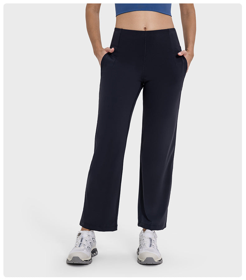 Loose Breathable High Elastic Lightweight Sweat Absorbent Sports Pants Yoga Quick Drying Running Fitness Pants Ice-Feeling Casual Pants for Women