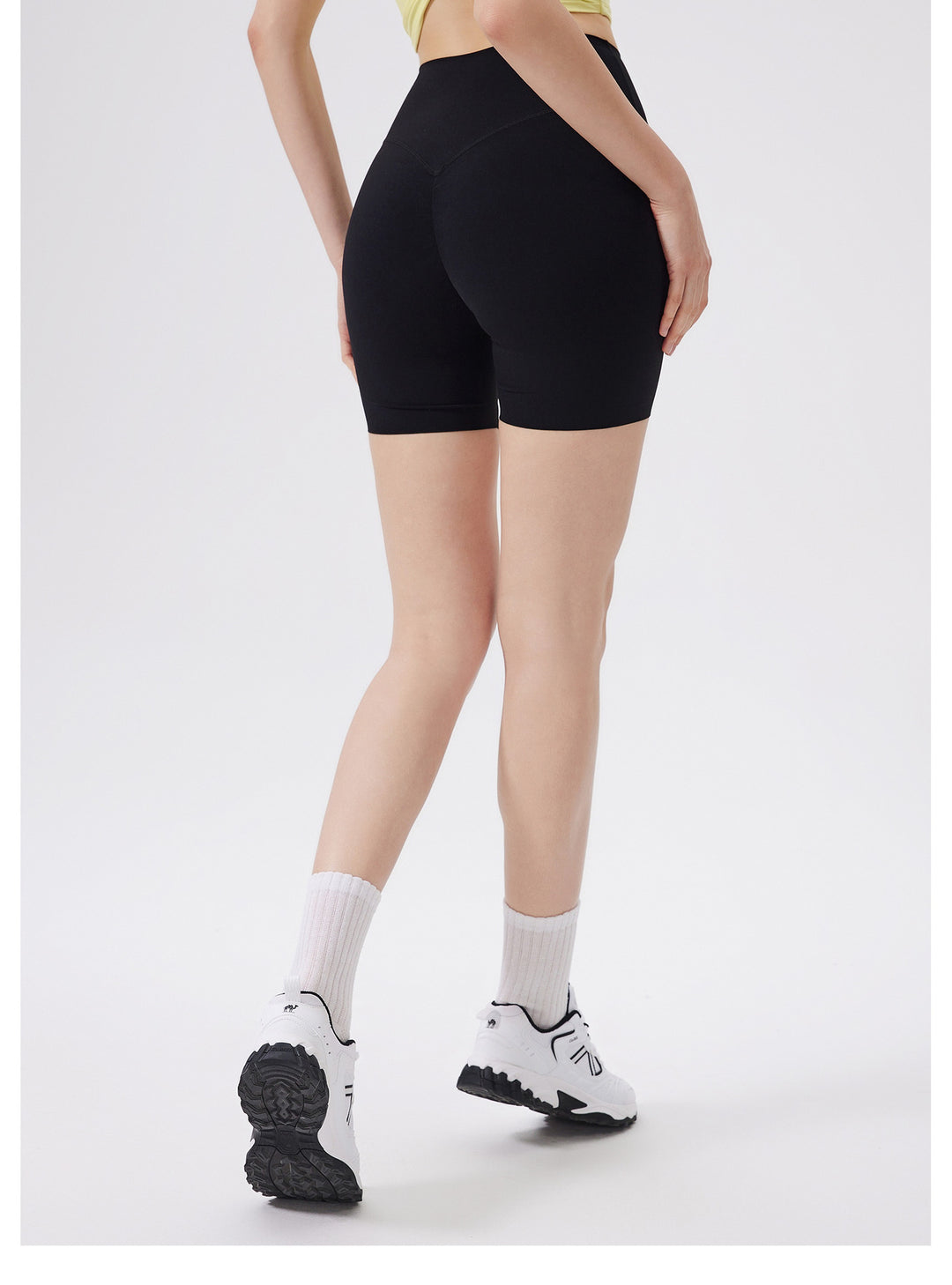 Hip Lifting No Size Nude Feel Yoga Shorts Women High Waist Belly Contracting Sports Hip Shaping Fitness Short Length Pants Cycling Pants