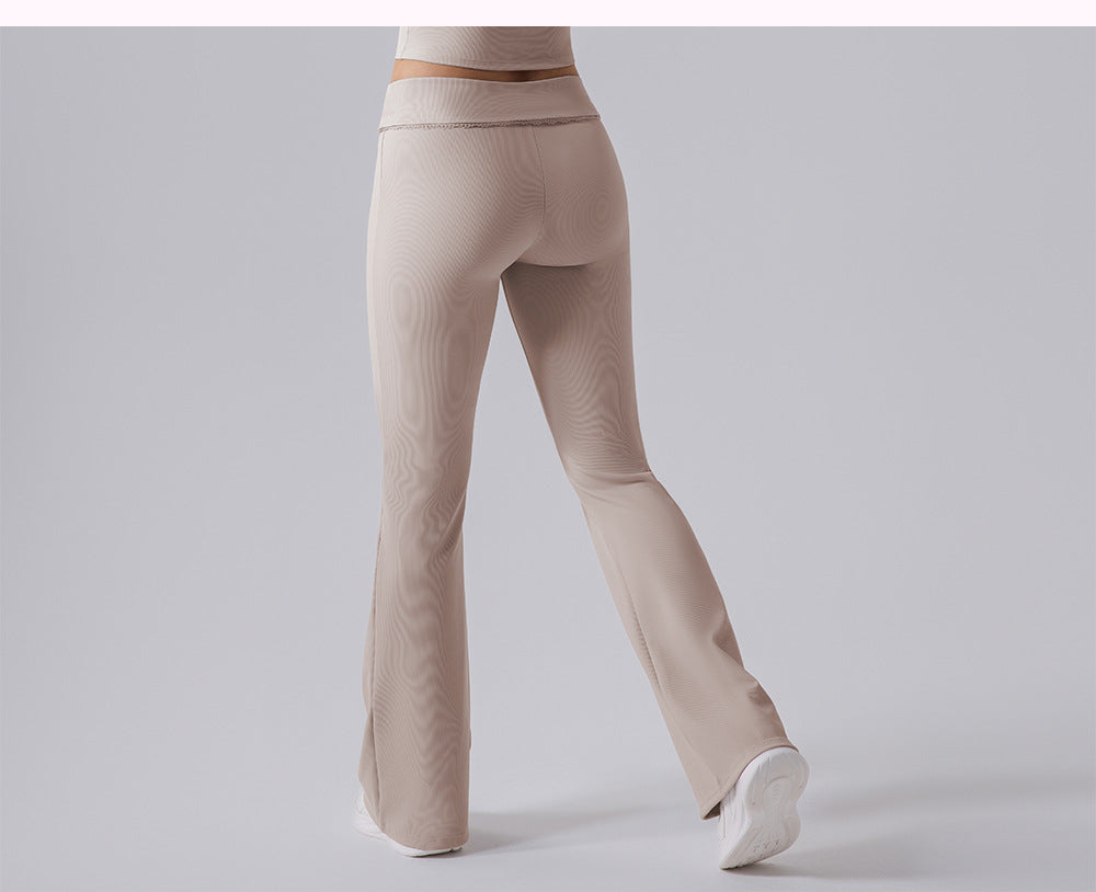 High Waist Tight Yoga Bell Bottom Pants Wide Leg Outerwear Bell-Bottom Pants Women Hip Lifting Casual Fitness Running Workout Pants