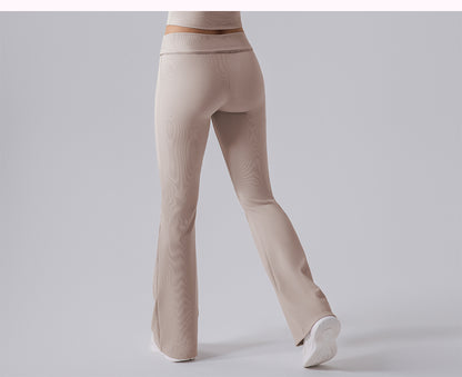 High Waist Tight Yoga Bell Bottom Pants Wide Leg Outerwear Bell-Bottom Pants Women Hip Lifting Casual Fitness Running Workout Pants