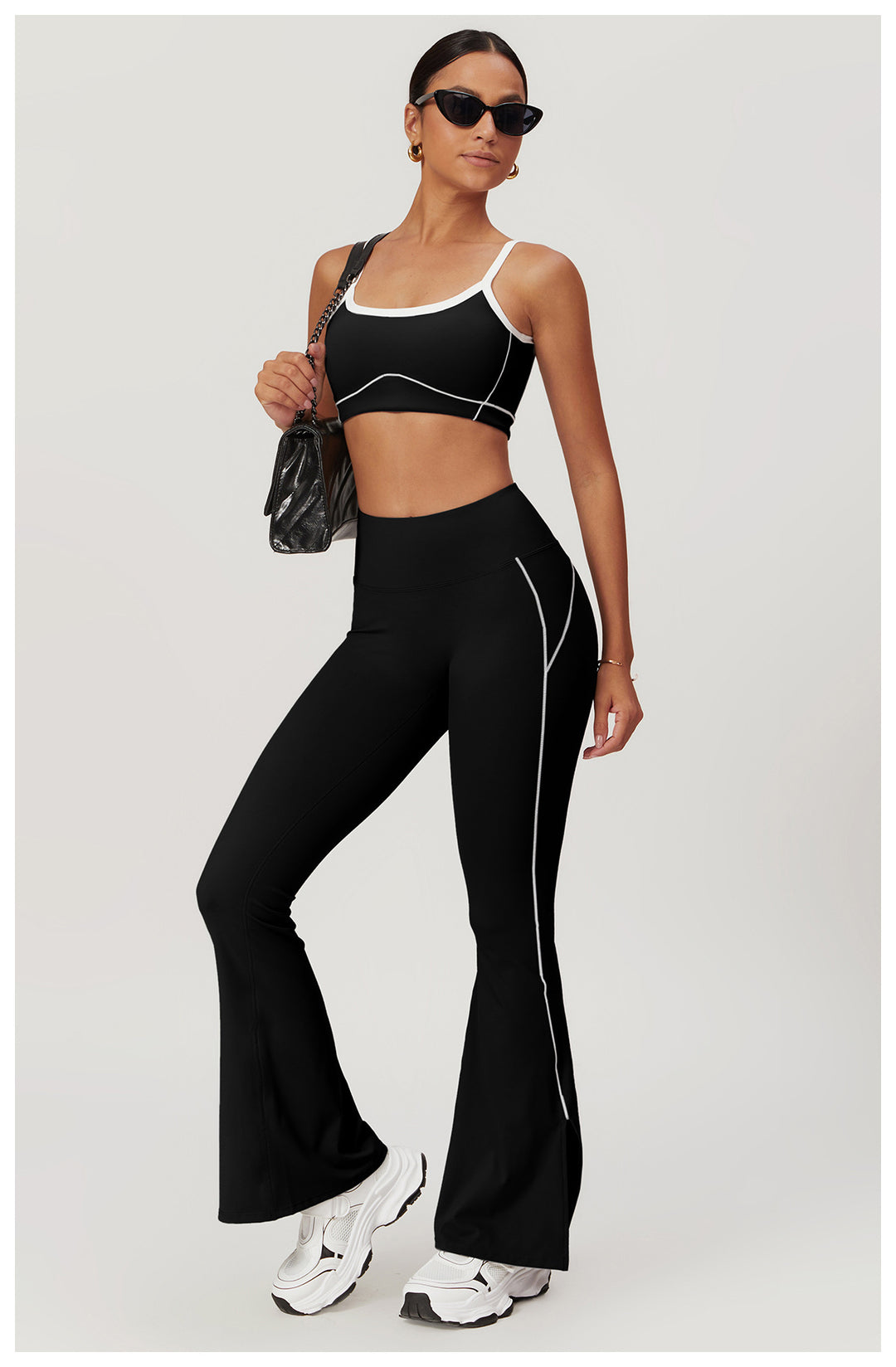 Sollinarry Nude Feel Tight Sports Underwear Large U Shaped Beauty Back Yoga Bra Women Inner Wear Outer Wear Workout Top