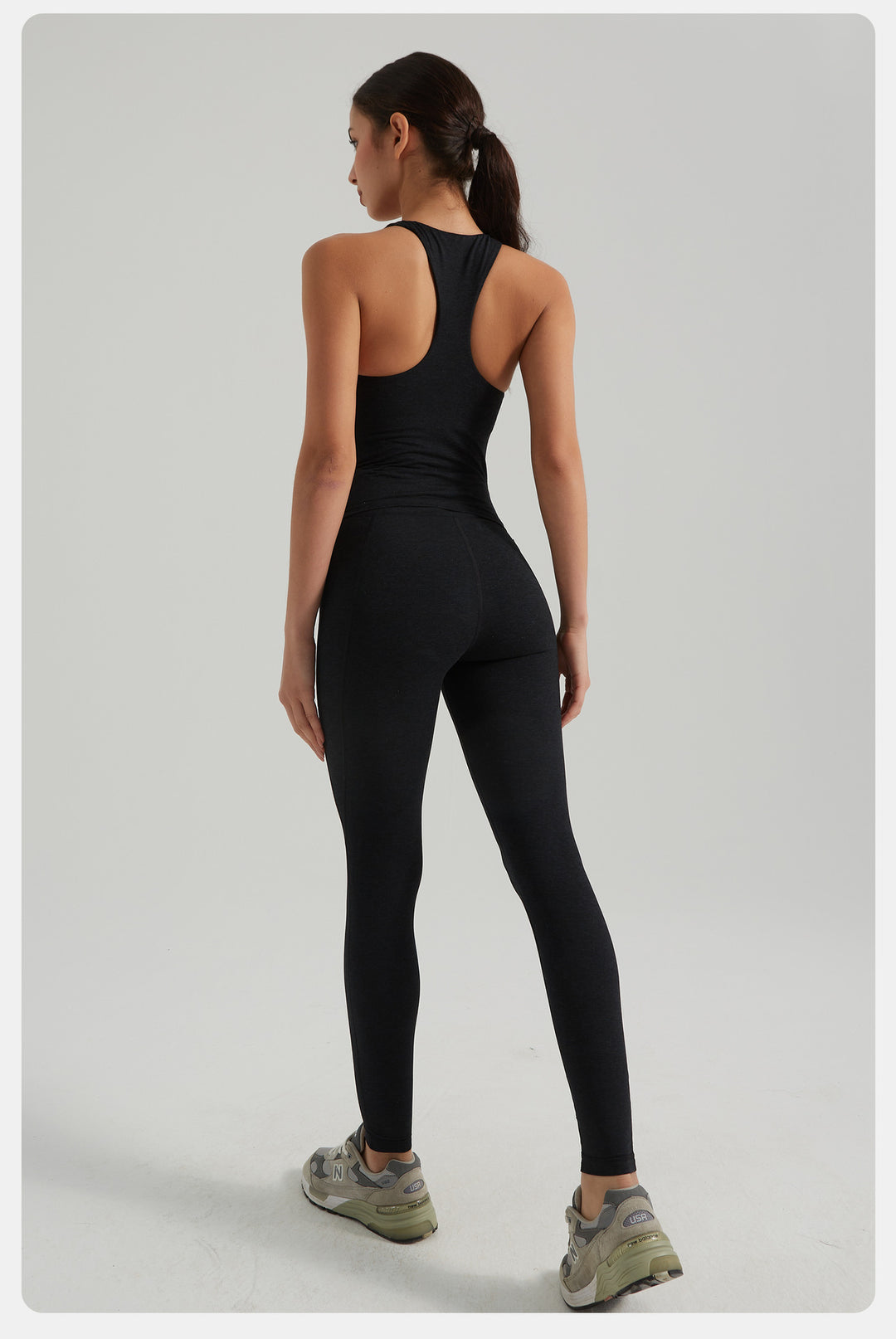 Sling Yoga Vest with Chest Pad High Waist Hip Lift Double Side Pocket Yoga Pants Sports Yoga Set Women