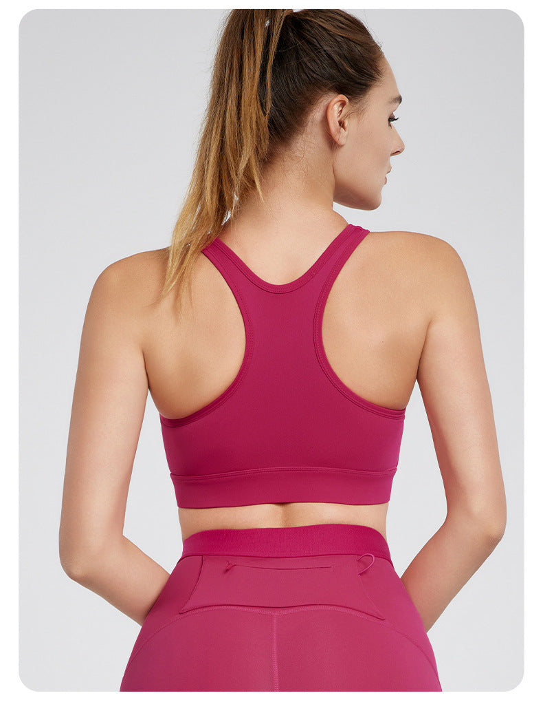 Sports Vest Women Fitness Fixed Cup Casual H Shaped Beauty Back Cool Inner Bra Short Sleeveless Yoga Bra