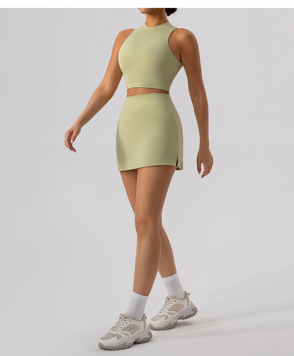 Sexy Sexy Tight Sheath Short Skirt Set Vest Slim Fit Sports Casual Set for Women
