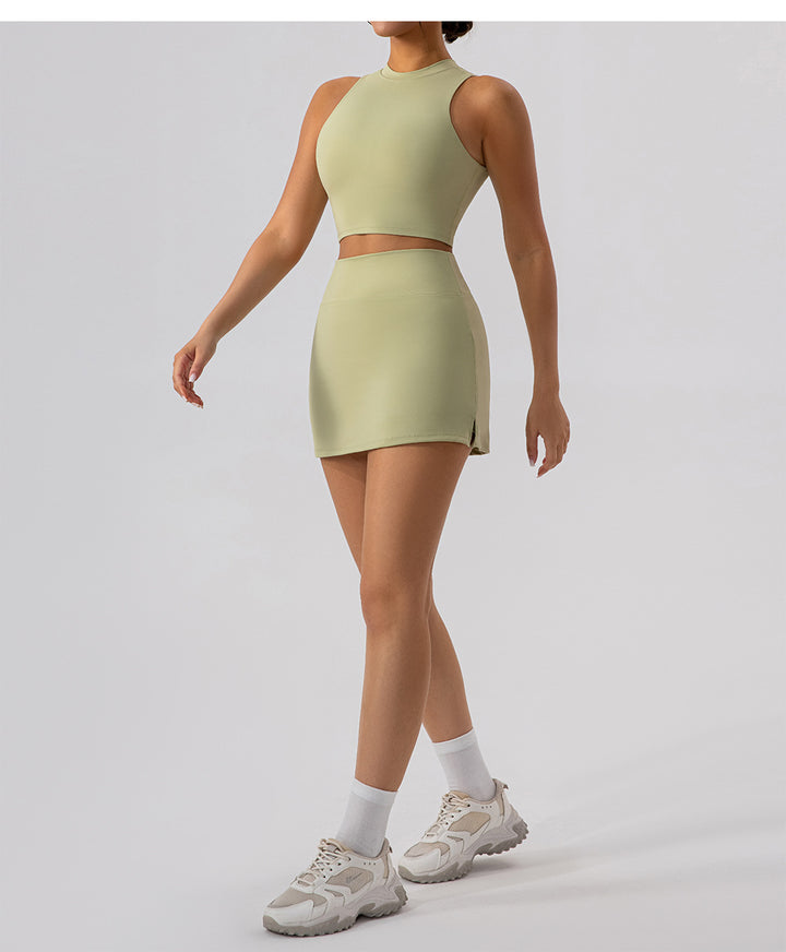 Sexy Sexy Tight Sheath Short Skirt Set Vest Slim Fit Sports Casual Set for Women