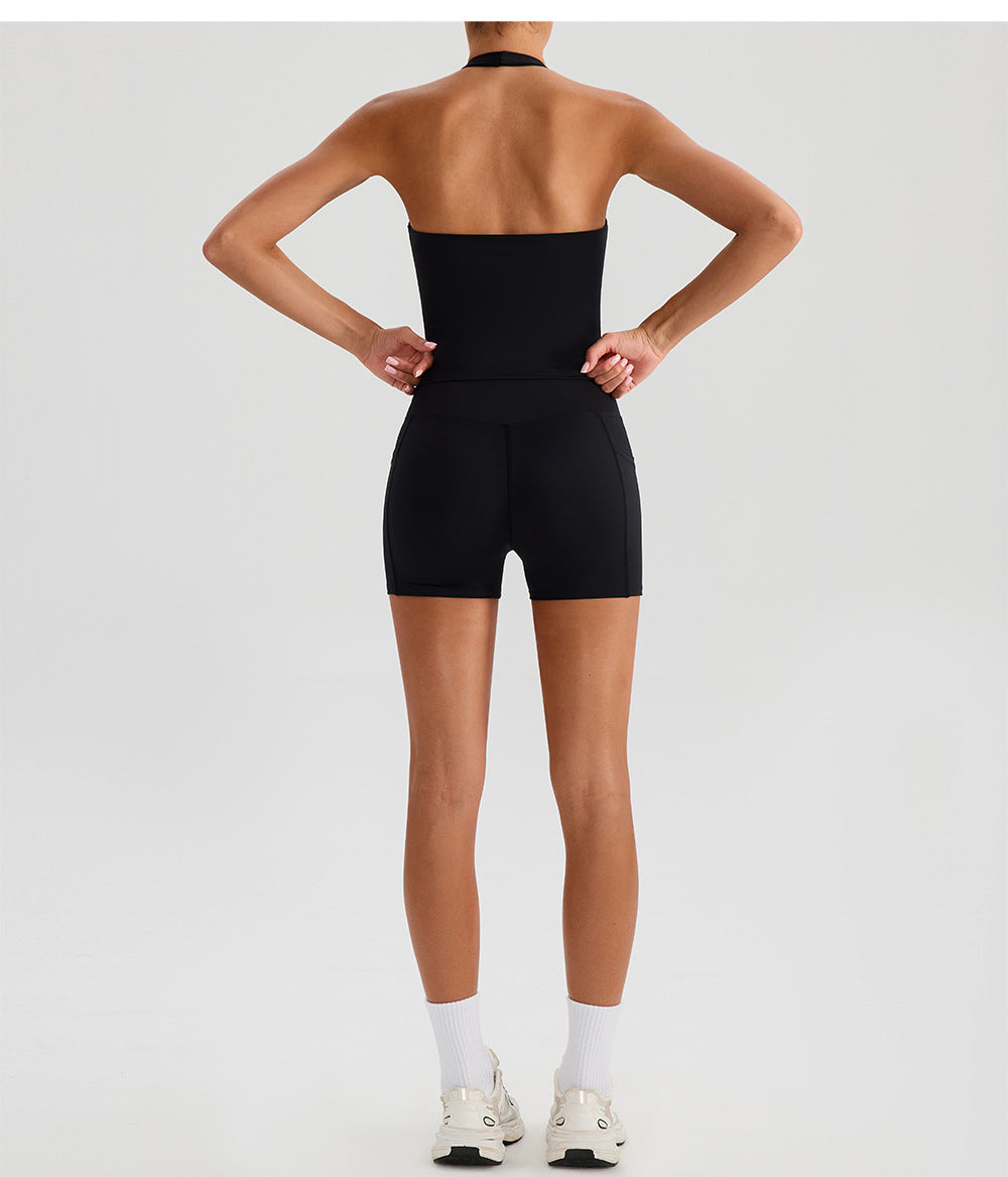 Summer Yoga Bra Halter Sports Underwear Women Beauty Back High Strength Shock Absorption Outer Wear Fitness Vest