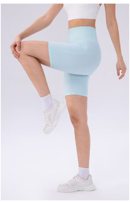 Yoga Shorts Women Skinny Hip Raise Sports Pants High Elastic Quick Drying Outdoor Running Workout Shorts