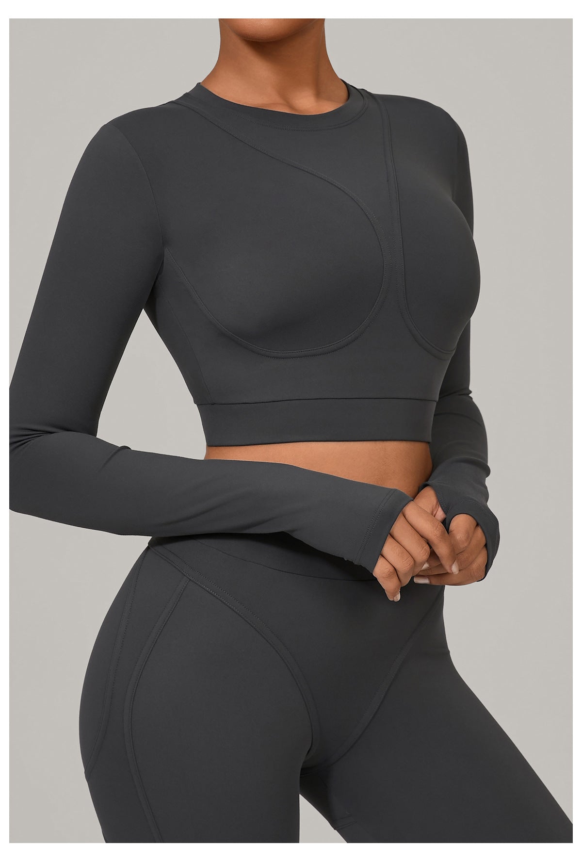 Autumn Sand Brushed Long Sleeve Yoga Clothes High Strength Workout Clothes Pilates Running Sport Long Sleeve Top