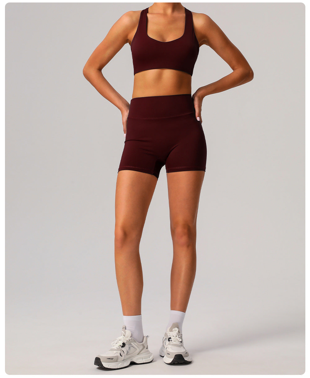 Slim Fit Sports Shorts High Waist No T Line Training Quick Drying Shorts Hip Lifting Running Fitness Yoga Shorts