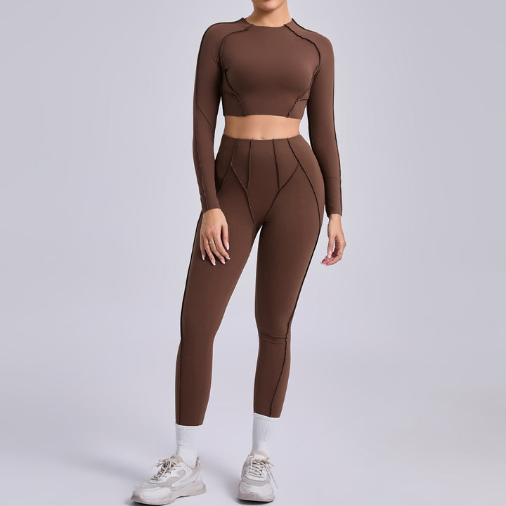 Yoga Two Piece Sets Women Pleated Hip Lifting All Match Yoga Clothes Running Exercise Workout Outfit