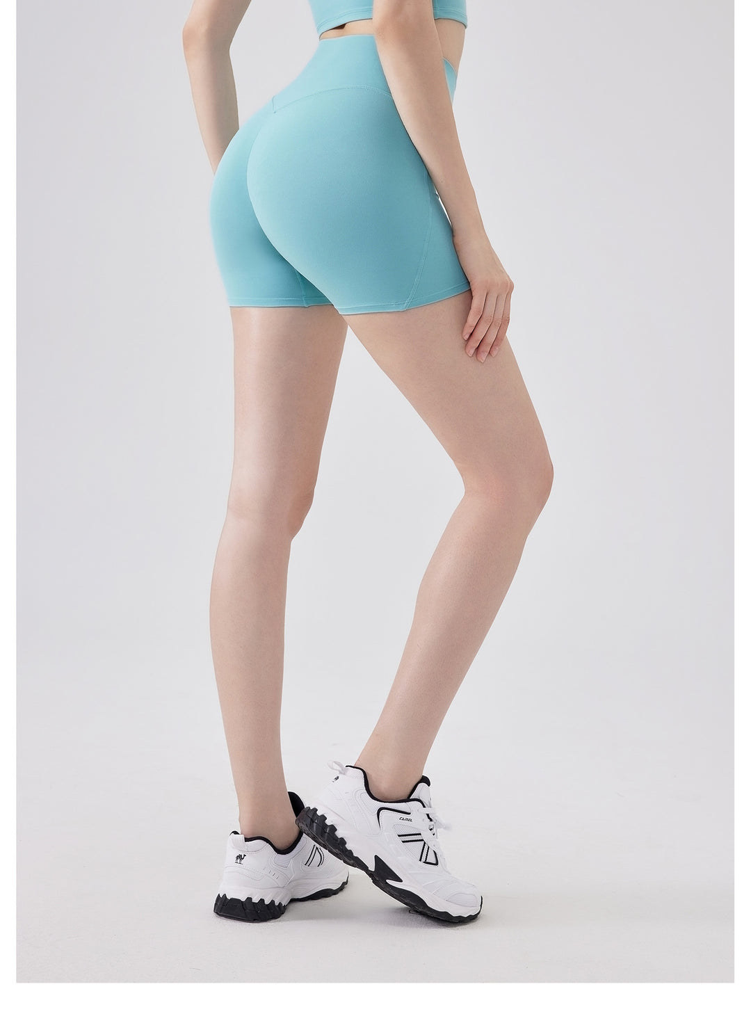 Nude Feel Three Points High Elastic Tight Bum Lift Shorts Women Yoga Workout Clothes Belly Contracting Exercise Running Training Pants