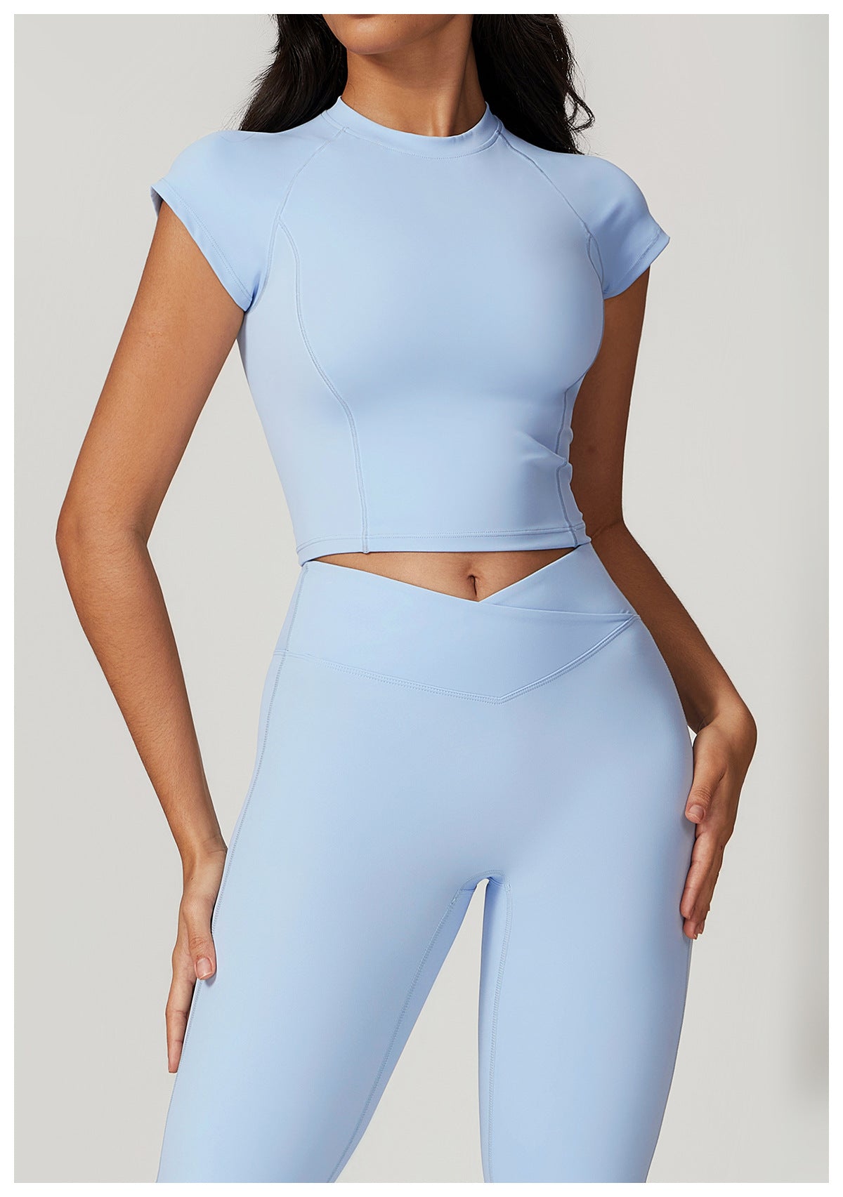 Sollinarry Eco Friendly Recycled High Strength Flying Sleeve Running Fitness Short Sleeved Sports T Shirt Women Tight Quick Drying Yoga Clothes