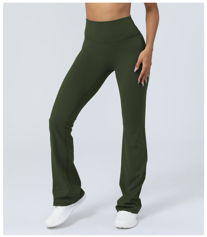 Nude Feel Tight Dance Wide Leg Pants Hip Raise High Waist Casual Flared Pants Fitness Sports Yoga Pants Women