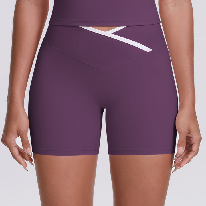 Cross High Waist Yoga Shorts Tight Nude Feel Peach Hip Lifting Sport Shorts Women Outer Wear Fitness Yoga Pants