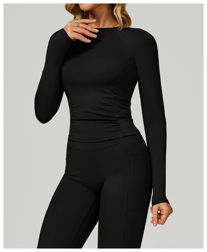 Yoga Long Sleeve Slim Fitting Belly Contracting High Sense Sports Top Outdoor Running Fitness Clothes