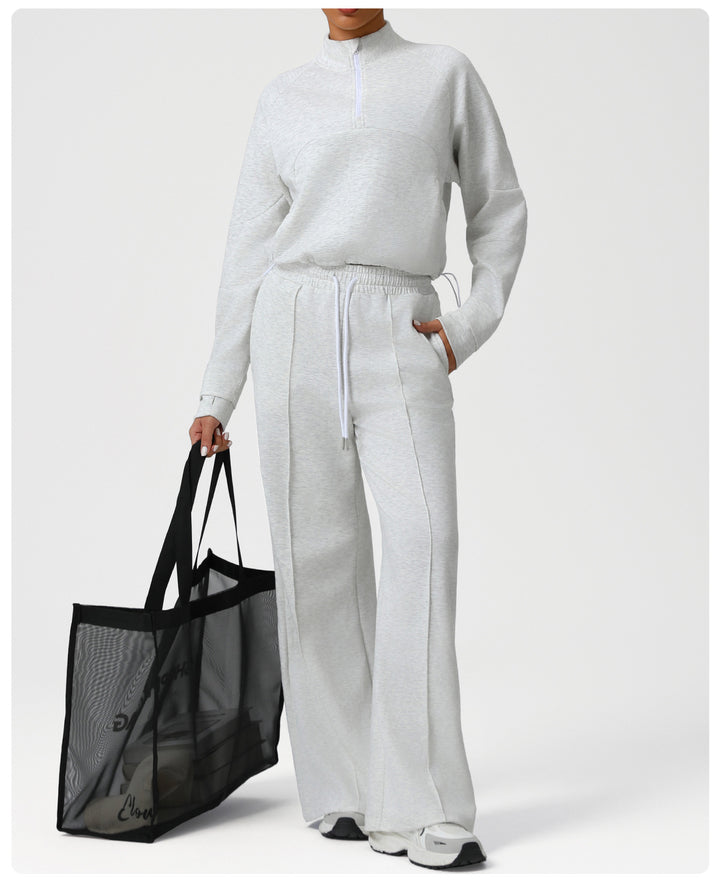 High Waist Drawstring Exercise Casual Pants Autumn Winter Yoga Wide Leg Pants Fashionable All Match Loose Casual Pants