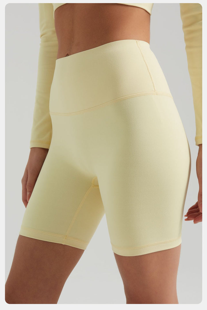 Yoga Pants Summer Nude Feel No Embarrassment Line Fifth Pants High Waist Peach Hip Riding Sports Fitness Running Shorts for Women