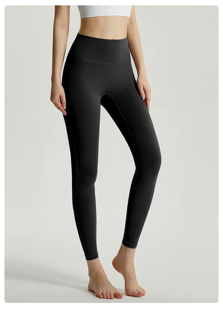 Double Sided Brushed Yoga Pants Women Outer Cloud Feeling No Embarrassment Line Yoga Pants Women High Waist Hip Lift Cropped Pants Autumn