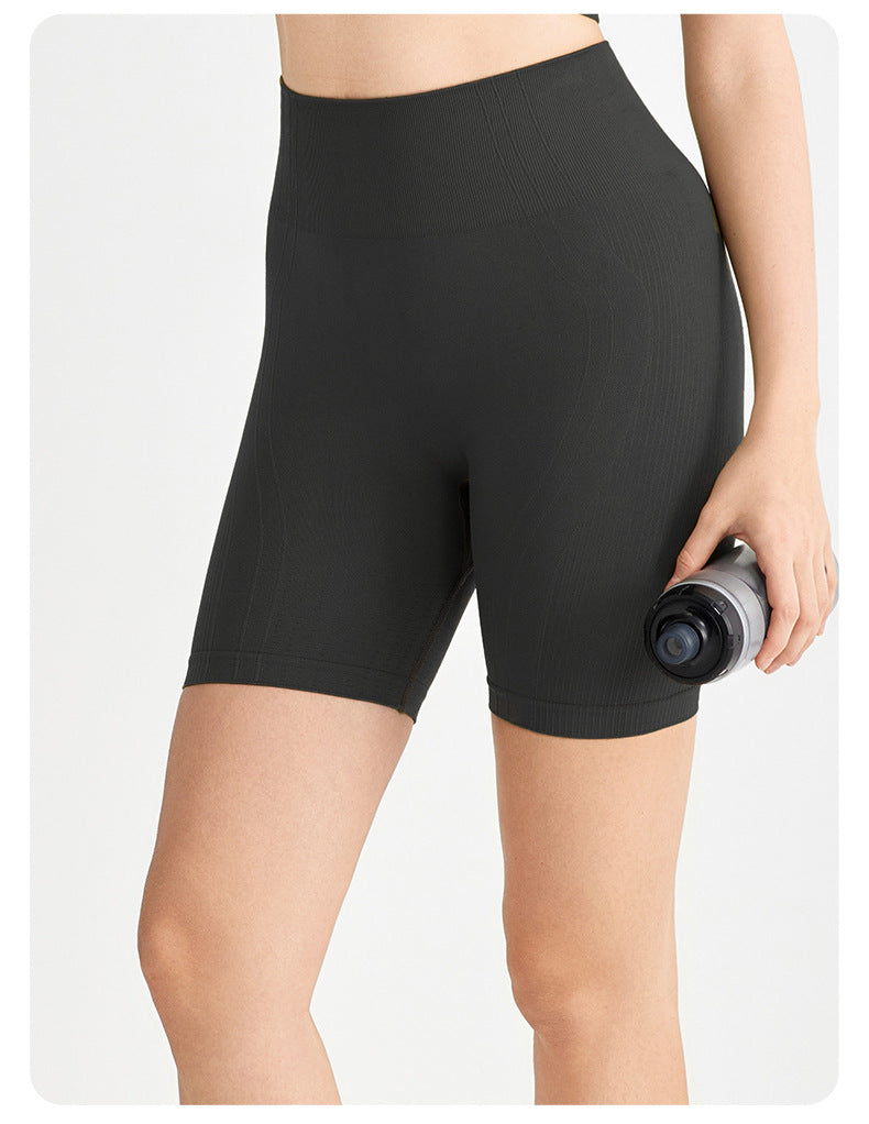 Seamless Weaving Seamless Sports Shorts Women High Waist Hip Lift Casual Pants Slimming Tight Running Yoga Short Length Pants